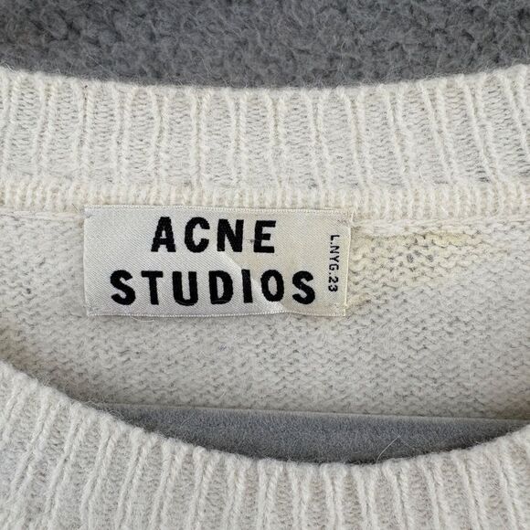 Acne Sweater Ivory Angora Knit Women's Size Medium - Picture 9 of 10